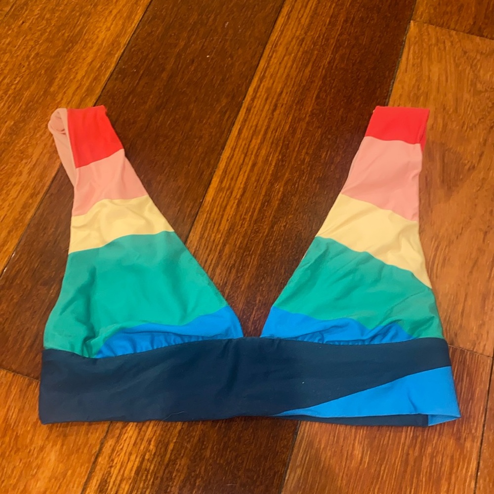 Rainbow Reversible VNeck Bikini Top